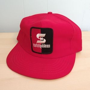 Vintage Trucker Hat Cap Red Safety Kleen Farmer style strapback
